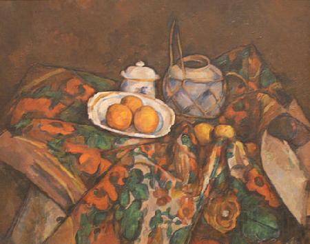 Paul Cezanne Still Life with Ginger Jar, Sugar Bowl, and Oranges